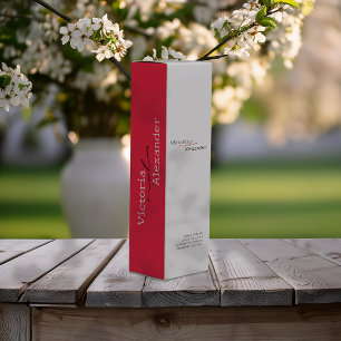 Elegant Minimalist With Red Accents Wine Gift Box