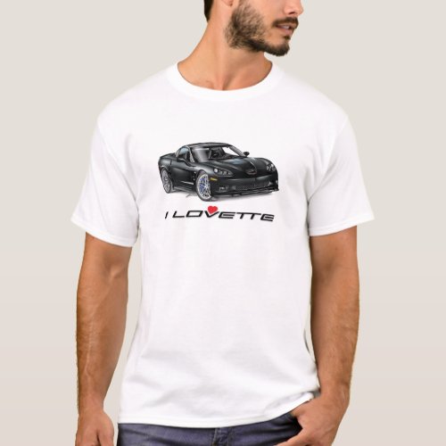 Elegant Minimalist ZR1 Vette I LOVETTE Design T_Shirt