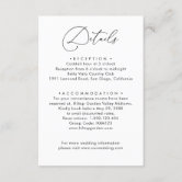 Simple Black & White Wedding  QR Code Details Card