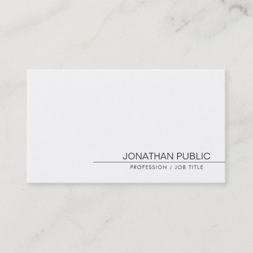 Elegant Minimalistic Clean Plain Modern Trendy Business Card