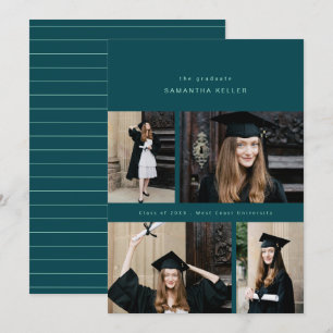 elegant minimalistic collage of 4 photos photocard announcement