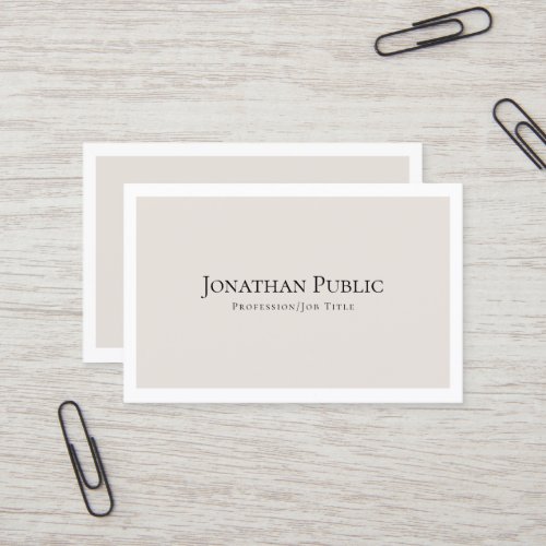 Elegant Minimalistic Design Modern Plain Trendy Business Card