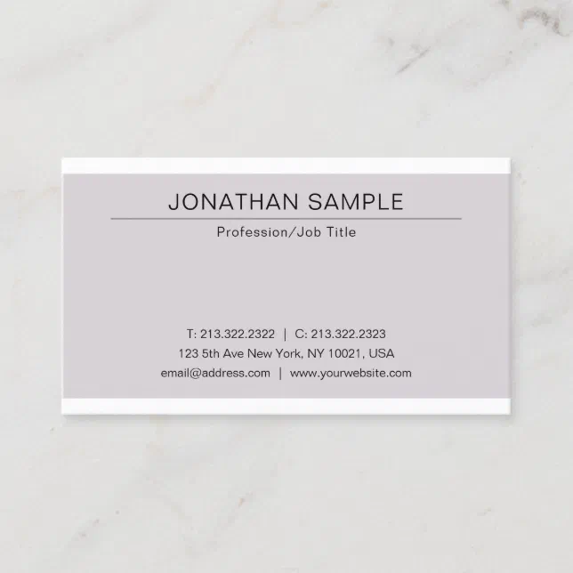 Elegant Minimalistic Design Modern Plain Trendy Business Card | Zazzle