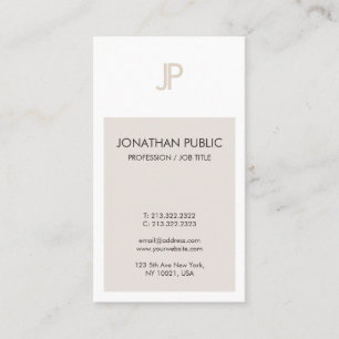 Elegant Minimalistic Design Monogram Plain Trendy Business Card