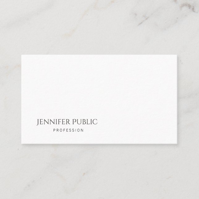 Elegant Minimalistic Design Plain Modern Graceful Business Card (Front)