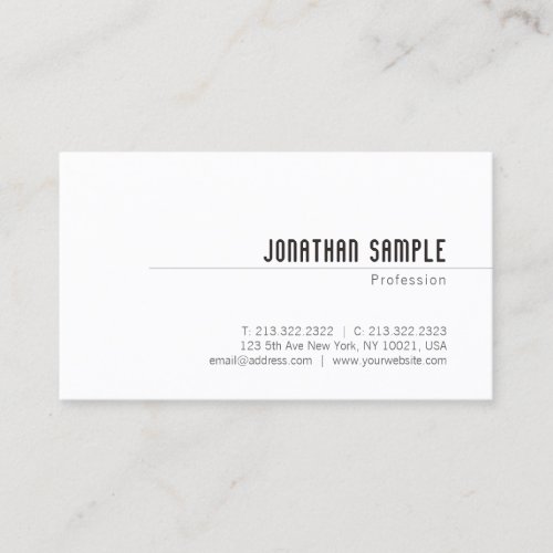 Elegant Minimalistic Design Professional Plain Business Card
