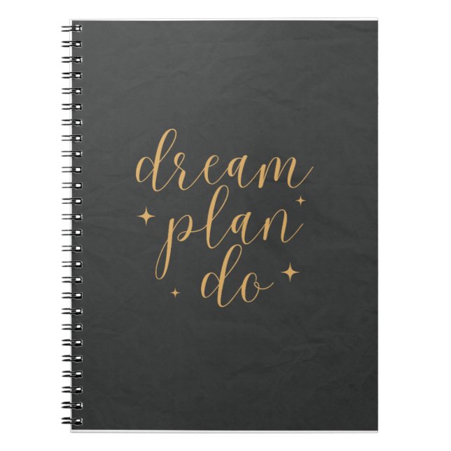 Elegant Minimalistic Dream Plan Do Organizer Notebook (Front)