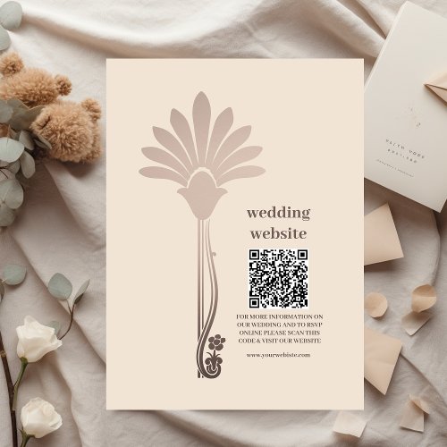 Elegant Minimalistic Floral Art Deco Wedding Enclosure Card