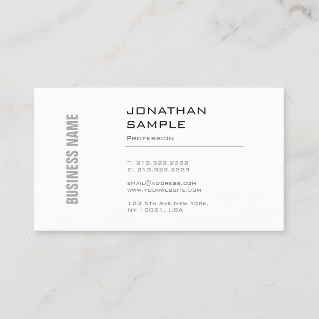 Elegant Minimalistic Graphic Design Trendy Plain Business Card | Zazzle