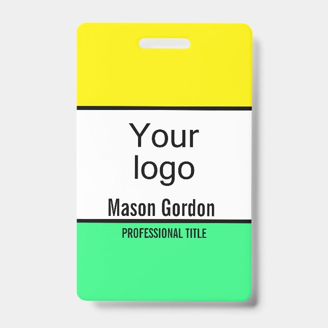 Elegant minimalistic lemon green badge (Front)