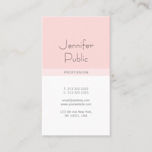 Elegant Minimalistic Luxury Pink Design Trendy Business Card
