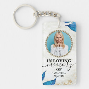 Elegant Minimalistic Memorial Gift Photo Keychain