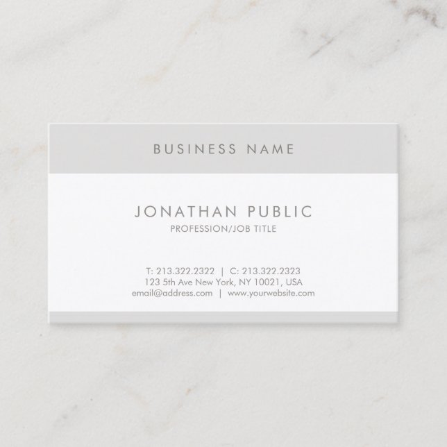 Elegant Minimalistic Modern Plain Trendy Luxury Business Card (Front)