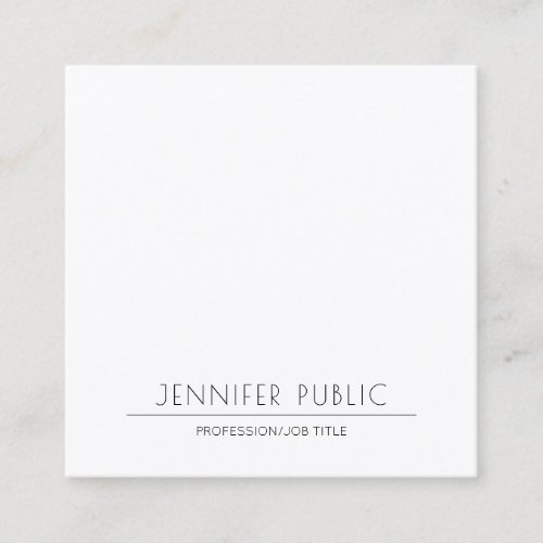 Elegant Minimalistic Modern Plain Trendy Luxury Square Business Card