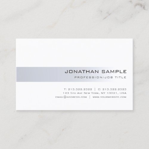 Elegant Minimalistic Modern Silver Professional Business Card