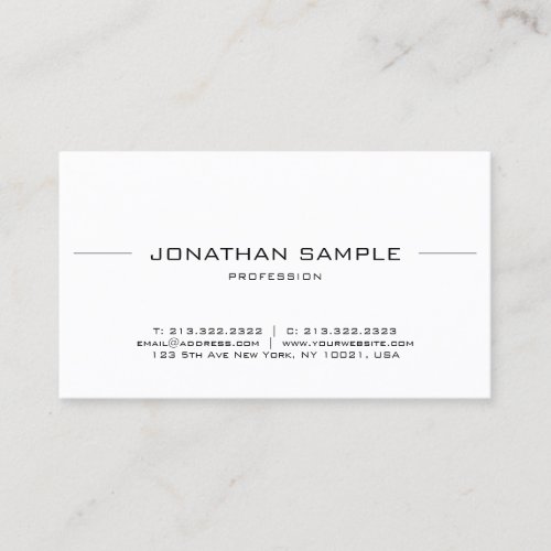 Elegant Minimalistic Modern Simple Trending Chic Business Card