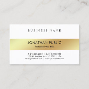 Elegant Minimalistic Modern Simple Trendy Golden Business Card