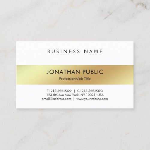 Elegant Minimalistic Modern Simple Trendy Golden Business Card