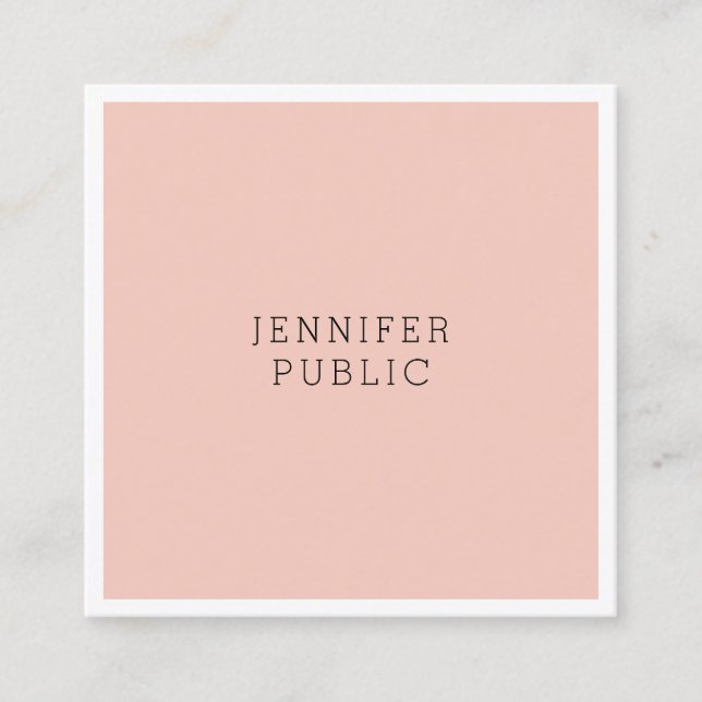 Elegant Minimalistic Modern Sleek Fashionable Top Square Business Card (Front)