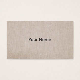 Elegant Minimalistic Natural Linen Look Business Card