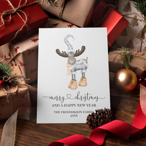 Elegant Minimalistic Nordic Merry Christmas  Holiday Card