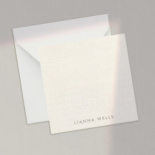 Elegant  Minimalistic Personalized Linen (image)  Note Card