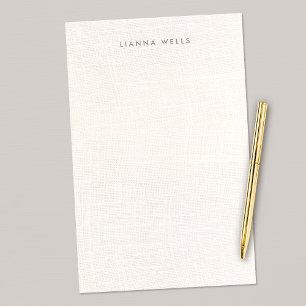 Elegant Minimalistic Personalized Linen (image) Stationery