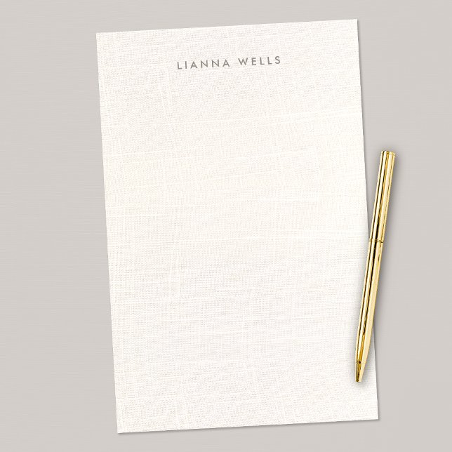 Elegant  Minimalistic Personalized Linen (image)  Stationery (Elegant ivory linen background stationery - EXPLORE COLLECTION BELOW)