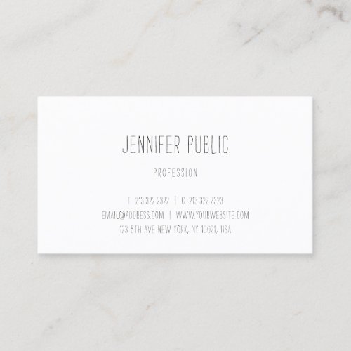 Elegant Minimalistic Template Calligraphy Modern Business Card