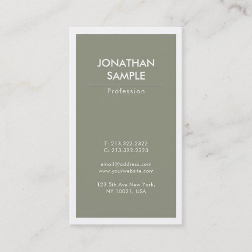 Elegant Minimalistic Trendy Plain Luxury Modern Business Card