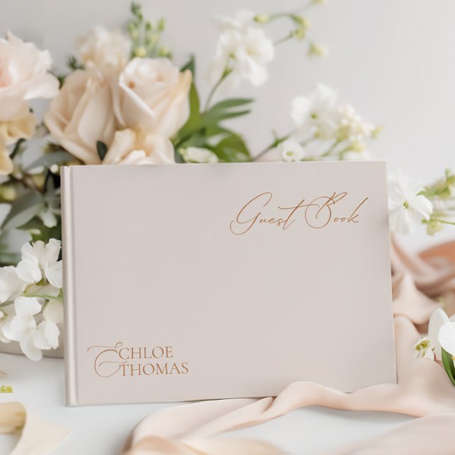 Elegant Minimlaist Pearl Color Wedding Guest Book (Elegant Minimlaist Pearl Color Wedding Guest Book)