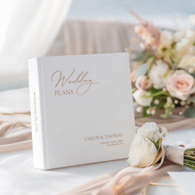 Elegant Minimlaist Wedding Plans Planner 3 Ring Binder (Elegant Minimlaist Wedding Plans Planner 3 Ring Binder)