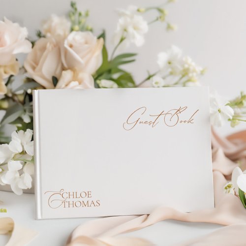 Elegant Minimlaist White Wedding Guest Book