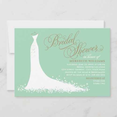 Bridal Shower Invitation | Elegant Wedding Gown
