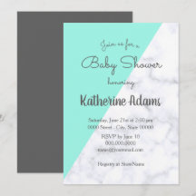 Elegant mint and white marble baby shower