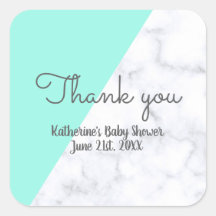 Elegant mint and white marble baby shower