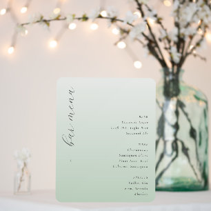 Elegant Mint Bar Menu Foam Board