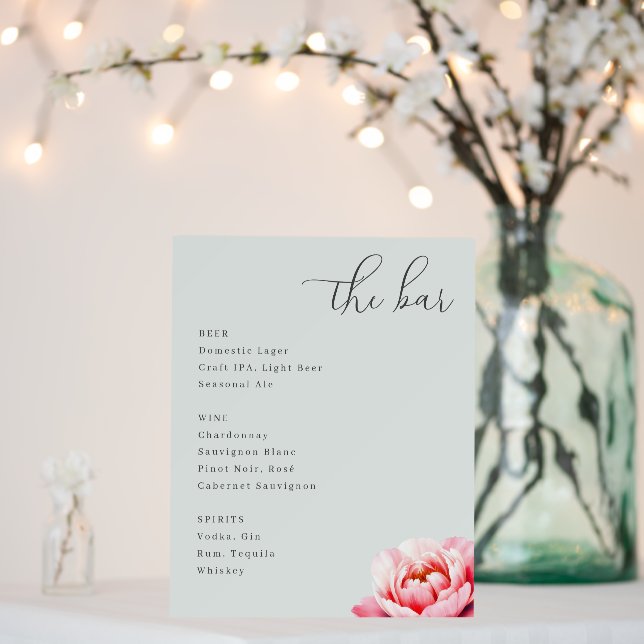 Elegant Mint Bar Menu Sign (In Situ (Wedding))