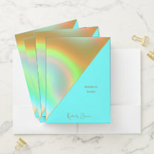 Elegant Mint Gold Holographic