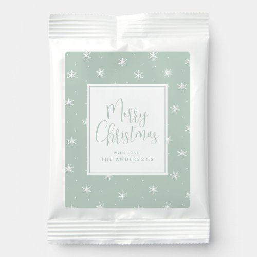 Elegant Mint Green and White Snowflakes Hot Chocolate Drink Mix