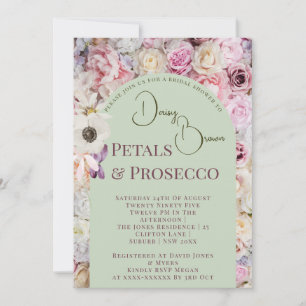 Elegant Mint Green Floral Arch Summer Bridal Showe Invitation