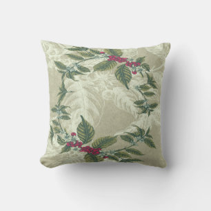 Elegant Mint Green Floral Greenery Throw Pillow