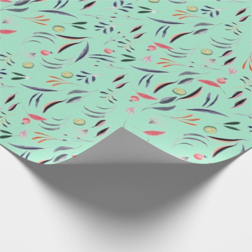 Elegant Mint Green FLORAL Wrapping Paper | Zazzle