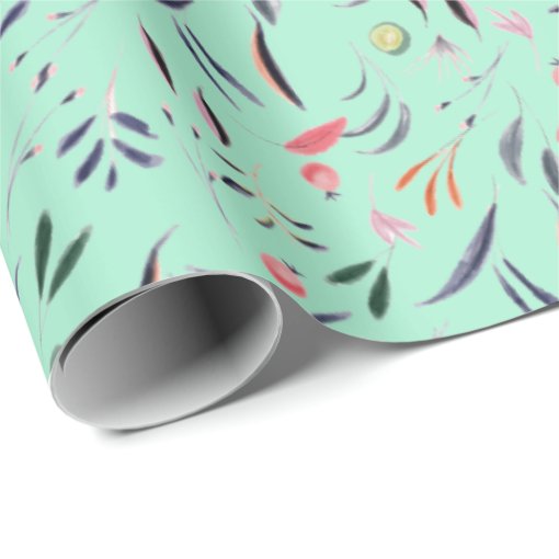 Elegant Mint Green FLORAL Wrapping Paper | Zazzle