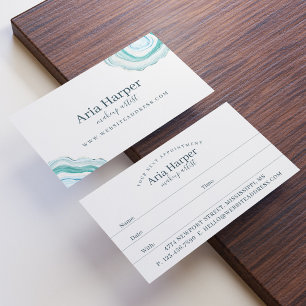 Elegant Mint Green Geode Gold Glitter Agate Appointment Card