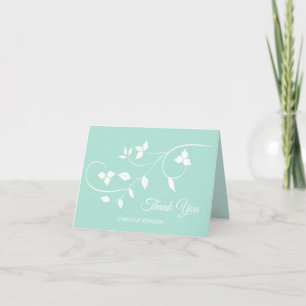 Elegant Mint Green & Grey Wedding THANK YOU Card