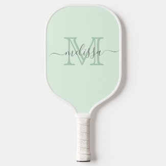 Elegant Mint Green Minimal Name and Monogram