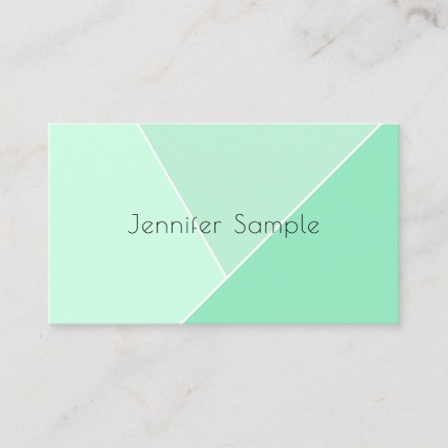 Elegant Mint Green Modern Simple Design Template Business Card