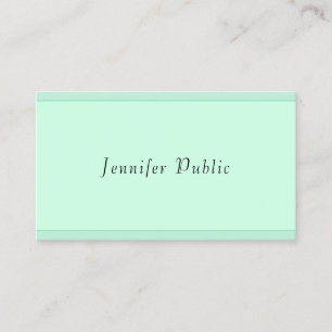 Elegant Mint Green Monogram Template Modern Script Business Card