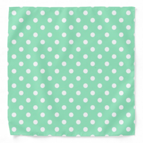 Elegant Mint Green Rustic Template White Polka Dot Bandana